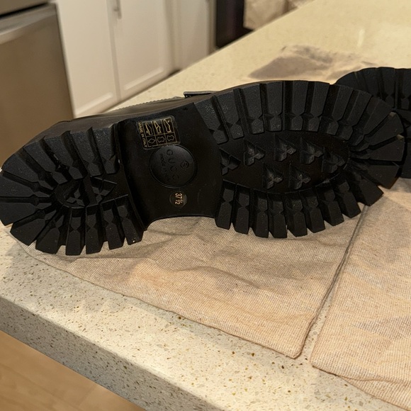 GUCCI Leather Lug Sole Horsebit Loafers Size 7.5 - Picture 3 of 10